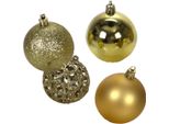 Regali Di Natale Set Di Decorazioni Natalizie Dorate - 100 Decorazioni Natalizie In Plastica - Decorazioni Per L'albero Di Natale Ø 3/4/6 Cm