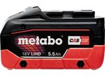 Metabo 625368000, Batteria Ricaricabile, Alta Densità Di Ioni Di Litio (Lihd), 5,5 Ah, 18 V, Metabo, Nero, Rosso