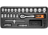 Neo Tools Chiavi A Bussola 3/8", Set Di 22 Pezzi, Inserto"