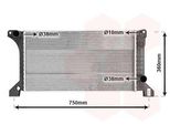 Van Wezel 18002169 Radiatore Radiatore Acqua Radiatore Motore Per Ford Transit Furgone (T) Transit Bus MK-4 (E) Transit Bus (T) Transit MK-4 Pianale/Telaio