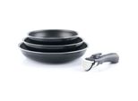 Arthur Martin Set Di 3 Padelle Nere Estraibili 20/24/28 Cm