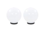 Vidaxl Luci Da Giardino A Led 2 Pz. Sferica 20 Cm Pmma