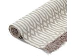 Vidaxl Tappeto Kilim In Cotone 120X180 Cm Con Motivo Taupe