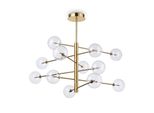 Ideal Lux Equinoxe Lampada A Sospensione 12 Luci In Ottone Antico 200125