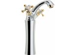 Sapho Reitano Rubinetteria Antea - Miscelatore Per Lavabo A Parete Con Bocca Di Erogazione, Altezza 245 Mm, Cromo/Oro 3172L