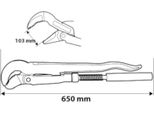 Chiave Per Tubi Tipo "S"", 3,0"", 650 Mm"