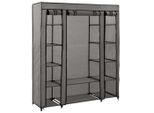 Vidaxl Armadio In Tessuto Con Scompartimenti Binari Per Abiti Grigio 150X45X176Cm