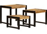 Vidaxl Set Di Tavoli 3 Pezzi. Legno Massiccio Di Mango