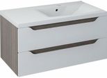 Sapho Wave - Mobile Lavabo, 900X450X480 Mm, Destro, 2 Cassetti, Bianco/Mali Wengé WA093-3021