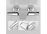 Homelody Rubinetto Per Vasca Da Bagno Con Termostato, Rubinetto Per Vasca Da Bagno Cromato, Miscelatore Per Vasca A Cascata, Rubinetto Per Doccia
