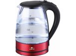 Lentz Bollitore Elettrico In Vetro 74128 2200W 1,7 Litri Con Illuminazione A Led Controllo Senza Fili, Rosso