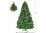 Costway 240Cm Led Albero Di Natale Artificiale, Albero Di Natale Con Sistema Pieghevole E Supporto In Metallo, Albero Di Natale Decorato, Albero Di Natale Artificiale Ideale Per Casa, Ufficio, Negozi E Hotel