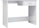 Scrivania Bianca Lucida 100×50×76 Cm Materiale In Legno