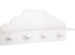 Appendiabiti Per Bambini "Cloud"" - Bianco 22 × 48 Cm - Atmosphera CréAteur D'intéRieur"