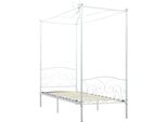 Struttura Letto A Baldacchino In Metallo Bianco 100 X 200 Cm