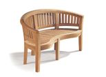 Panca Da Giardino Teako Design Avellino In Teak - Panca In Legno Massiccio Resistente Alle Intemperie A Forma Di Banana Per Il Giardino - Facile Da Curare E Moderna (120 Cm)