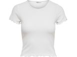 T-Shirt Cropped A Coste Manica Corta Girocollo Top Controllo Pancia Onlemma | L
