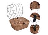 Vidaxl Cestino Per Biciclette Con Coperchio 50X45X35 Cm In Vimini Naturale