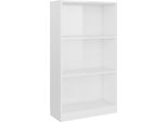 Vidaxl Libreria A 3 Scomparti Bianco Lucido 60X24X109 Cm Materiale Legno
