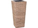 Vivanno Fioriera Giacinto D'acqua Asia A Colonna, Intrecciata Naturale - 38X38X80 Cm