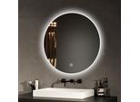Emke Specchio Da Bagno Led Rotondo 60 Cm Specchio Led Specchio Da Bagno Con Illuminazione Specchio Con Luce Bianca Fredda Specchio Da Parete Con Interruttore Touch IP44 A Risparmio Energetico
