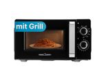 Proficook PC-MWG 1208 Microonde Con Grill, Camera Di Cottura Da 17 Litri, Grill Da 900 W, 6 Livelli Di Potenza, Timer Da 30 Minuti Con Segnale Di Fine, Nero