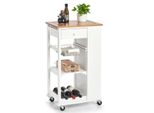 Carrello Da Cucina Su Rotelle Con Lato Destro In Bambù, 50 X 37 X 86,5 Cm, Zeller