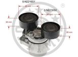 Optimal 0-N2216 Tendicinghia Cinghia Trapezoidale Dentata Per Bmw 3 Touring (E91) Ø60 65 Mm Rullo