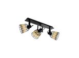 Eglo 43326 Anwick 1 E27 Tripla Plafoniera 670X140Mm Nero Natura