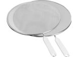 Metaltex Antispatscherm 26 + 29 Cm Witte Greep/Rvs