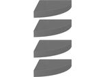 Vidaxl Mensole Galleggianti Ad Angolo 4 Pz. Mdf Grigio Lucido 25X25X3,8 Cm