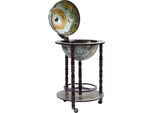 Globe Bar Con Portabottiglie In Legno Di Eucalipto Blu