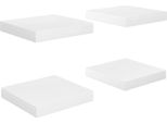 Vidaxl Mensole Sospese 4 Pz. Bianco Lucido 23X23,5X3,8 Cm Mdf