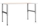 Telaio Del Banco Da Lavoro Regolabile 2 Pz. Metallo 85X(69-95,5) Cm Grigio