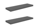 Vidaxl Mensole Sospese 2 Pz. Grigio Lucido 80X23,5X3,8 Cm Mdf