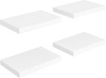 Vidaxl Mensole Sospese 4 Pz. Bianco 40X23X3,8 Cm Mdf
