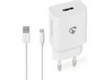 Caricatore Da Parete | 12 W | Funzione Di Ricarica Rapida | 1X 2,4 A A | Numero Di Uscite: 1 | USB-A | Cavo Usb Type-C™ (Sciolto) | 1,00 M | Uscita A Tensione Singola
