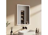 Emke Specchio Da Bagno 50X70Cm Illuminazione A Led Orizzontale Specchio Da Bagno Senza Nebbia Interruttore Touch 6500K Specchio Da Parete Senza Nebbia Specchio Da Bagno