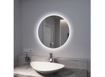 Emke Specchio Da Bagno A Led 60 Cm Con Illuminazione 6500K Specchio Da Bagno Illuminato Specchio Da Parete Rotondo Con Interruttore A Sfioramento IP44 A Risparmio Energetico