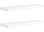 Vidaxl Mensole Sospese 2 Pz. Bianco 80X23,5X3,8 Cm Mdf