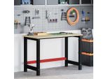 Telaio Del Banco Da Lavoro In Metallo 120X57X79 Cm Nero E Rosso