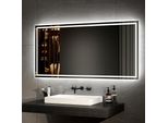Specchio Da Bagno Emke Led Con Illuminazione 120X60 Cm Antiappannamento, Specchio Da Parete Specchio Da Bagno Con Interruttore Meccanico, Colori Della Luce 3000K/6500K, IP44