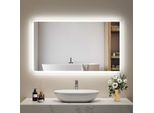 Specchio Da Bagno Emke Led 100X60 Cm Con Illuminazione E Antiappannamento, Specchio Da Parete Con Interruttore Meccanico Specchio Da Bagno 3000K/6500K Colori Della Luce