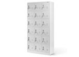 Armadio 3B6A Armadio In Metallo Su Zoccolo Con 18 Scomparti Armadio Portavalori Armadio In Metallo 18 Scomparti Lamiera D'acciaio 185 Cm X 90 Cm X 40 Cm Colore: Grigio
