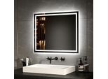 Specchio Da Bagno Emke Led Con Illuminazione 50X60 Cm Antiappannamento, Specchio Da Parete Specchio Da Bagno Con Interruttore Meccanico, Colori Della Luce 3000K/6500K, IP44
