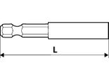 Topex Bitholder 60Mm Attacco 1/4', Magnetico