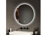 Emke Specchio Da Bagno Led Rotondo 50 Cm Specchio Led Specchio Da Bagno Con Illuminazione Specchio Con Luce Bianca Fredda Specchio Da Parete Con Touch IP44 A Risparmio Energetico