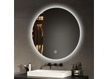 Emke Specchio Da Bagno Led Rotondo 70 Cm Specchio Led Specchio Da Bagno Con Illuminazione Specchio Con Luce Bianca Fredda Specchio Da Parete Interruttore Touch IP44 A Risparmio Energetico