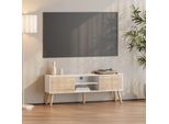Mobile Tv "Eskilstuna"" Con 2 Ante E 2 Ripiani Bianco/Rovere"