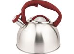 Michelino Bollitore A Flute Da 2,4 L In Acciaio Inox Bollitore Per Tè Argento Manico: Rosso 11404